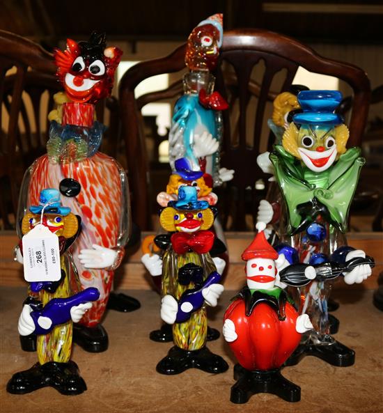 10 Murano glass clowns